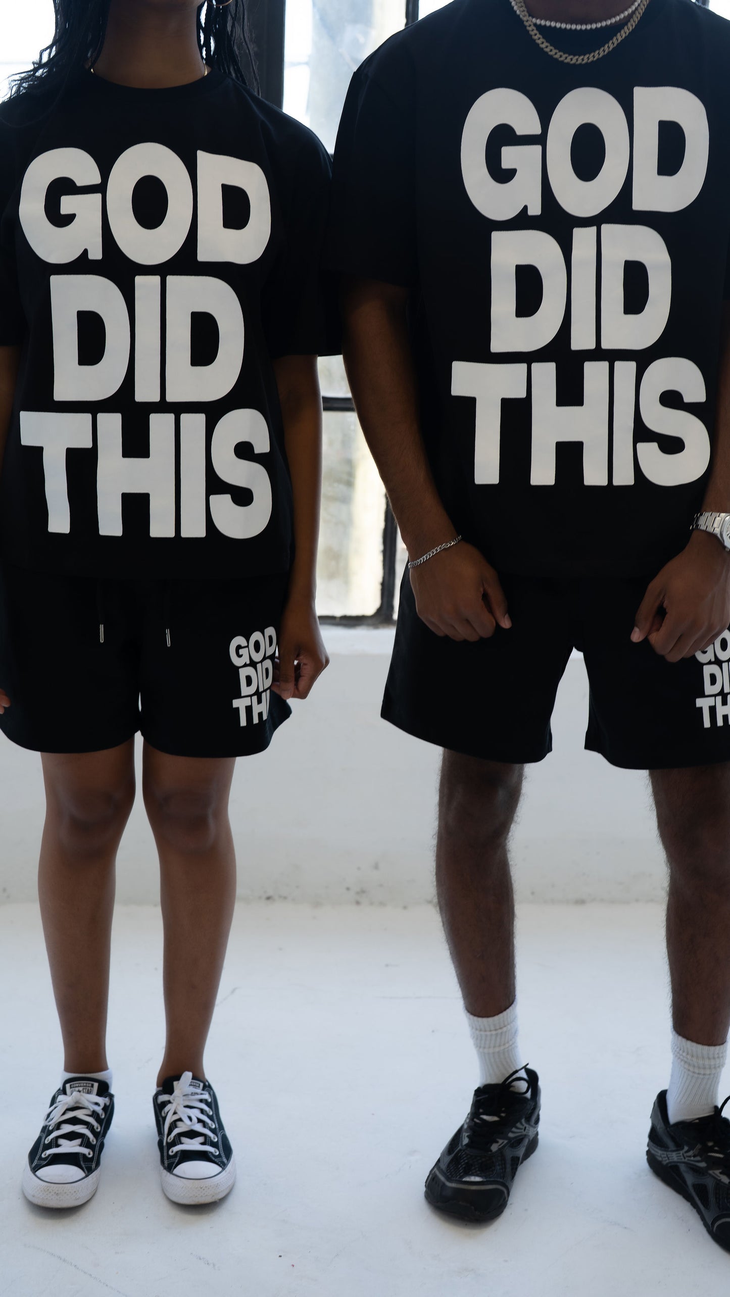 Short Sleeve God Did- Black