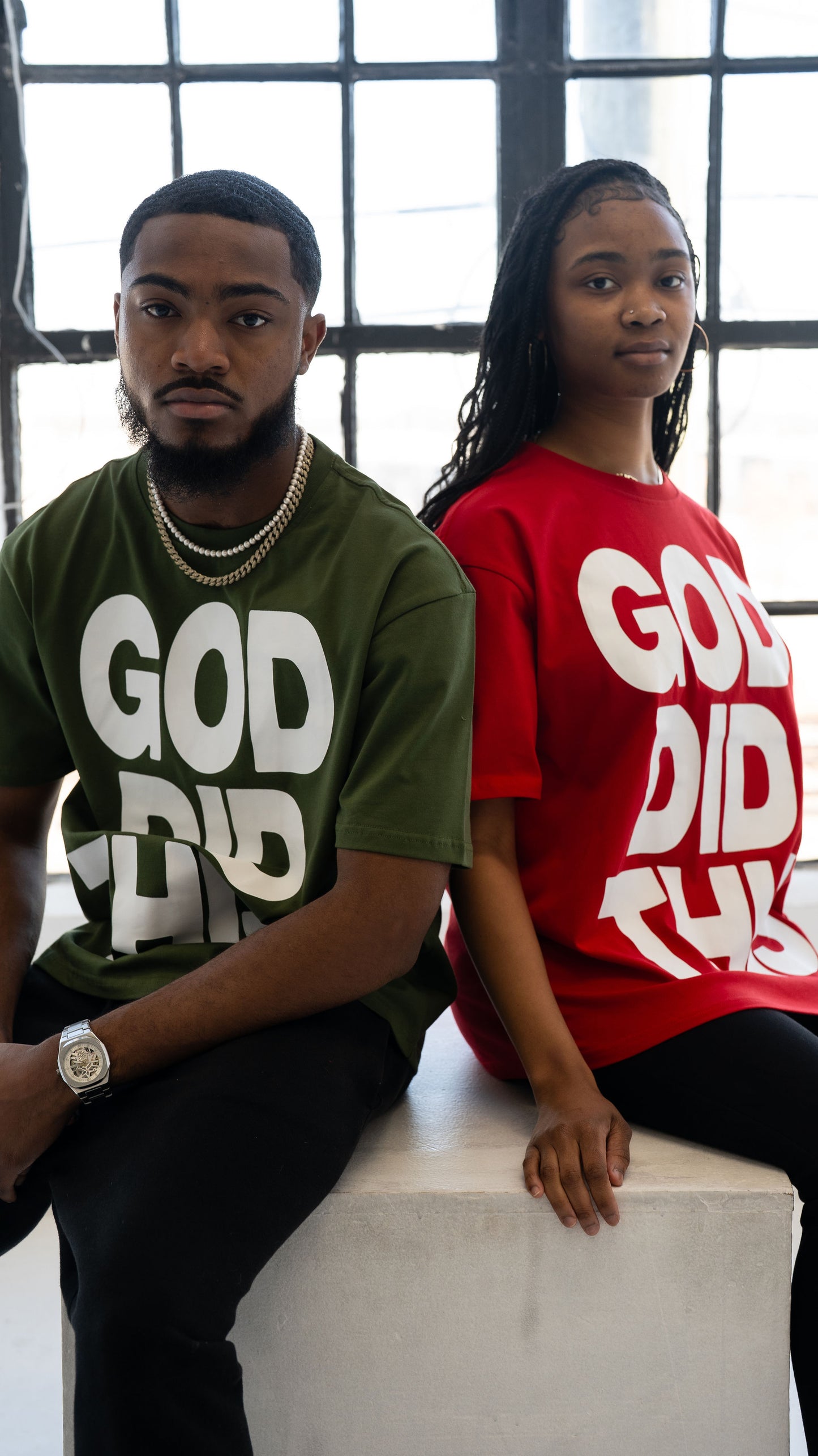 Short Sleeve God Did- Forest Green